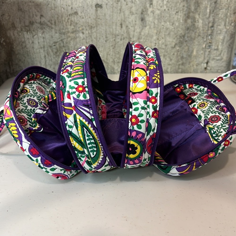 Vera Bradley 3 Compartment Cosmetic / Jewelry Bag Viva La Vera 3 to Get Ready - Picture 8 of 8